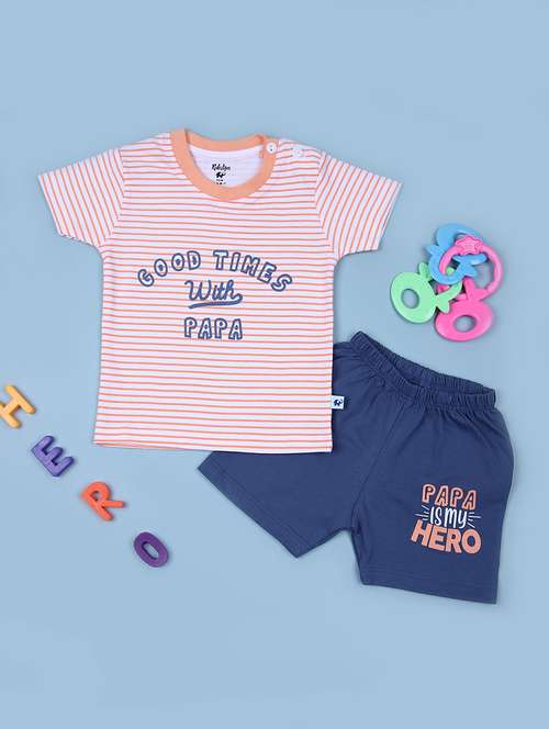 boys printed t-shirt and short co-ord set - 21923129 -  Standard Image - 0