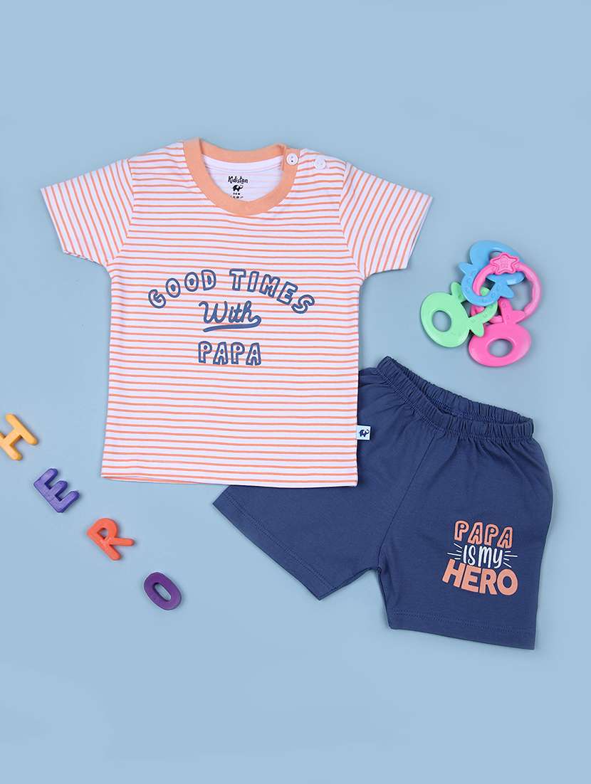 boys printed t-shirt and short co-ord set - 21923129 -  Zoom Image - 0