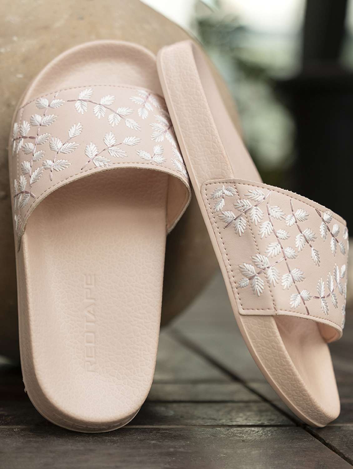 women embroidered slip on slider - 21923188 -  Zoom Image - 0
