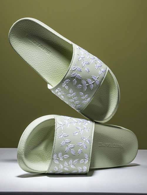 women embroidered slip on slider - 21923190 -  Standard Image - 0