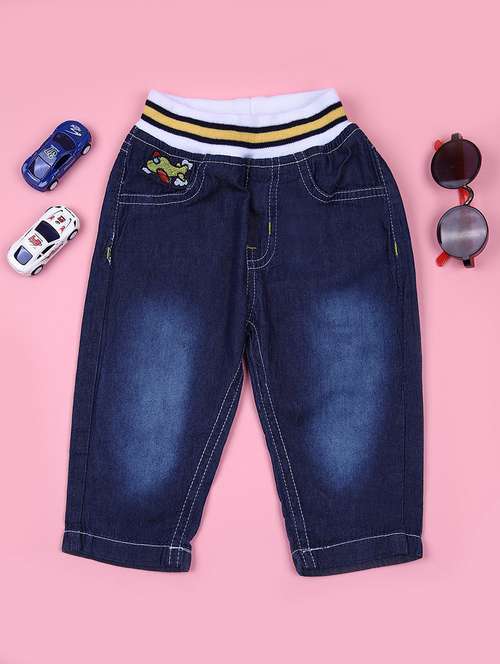 boys blue mid rise plain jean - 21923308 -  Standard Image - 0
