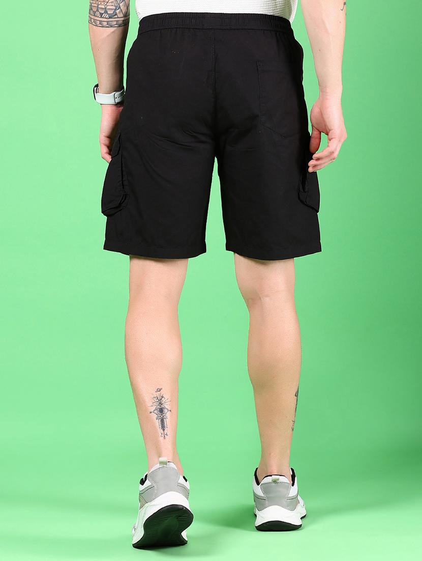 men solid mid rise regular fit cargo shorts - 21923445 - Standard Image - 3