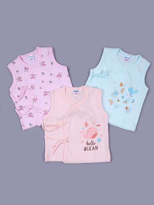 kids pack of 3 printed sleeveless t-shirt - 21923480 - Standard Image - 0