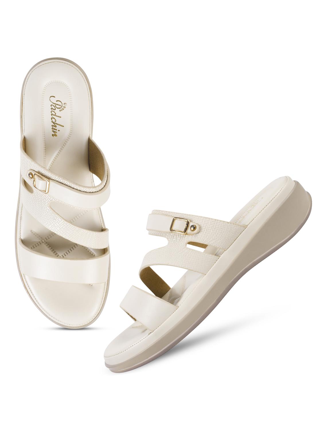 women cream slip on sandal - 21923600 - Standard Image - 3