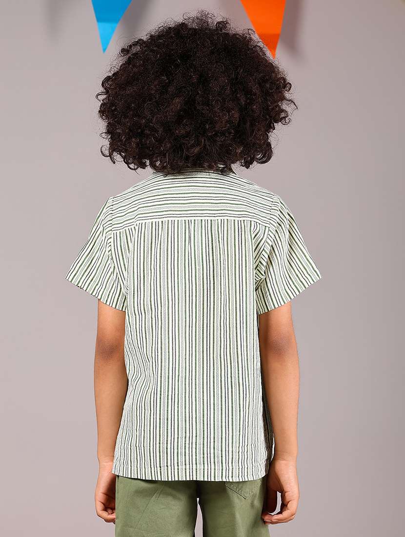 boys striped short sleeve casual shirt - 21923662 -  Standard Image - 3