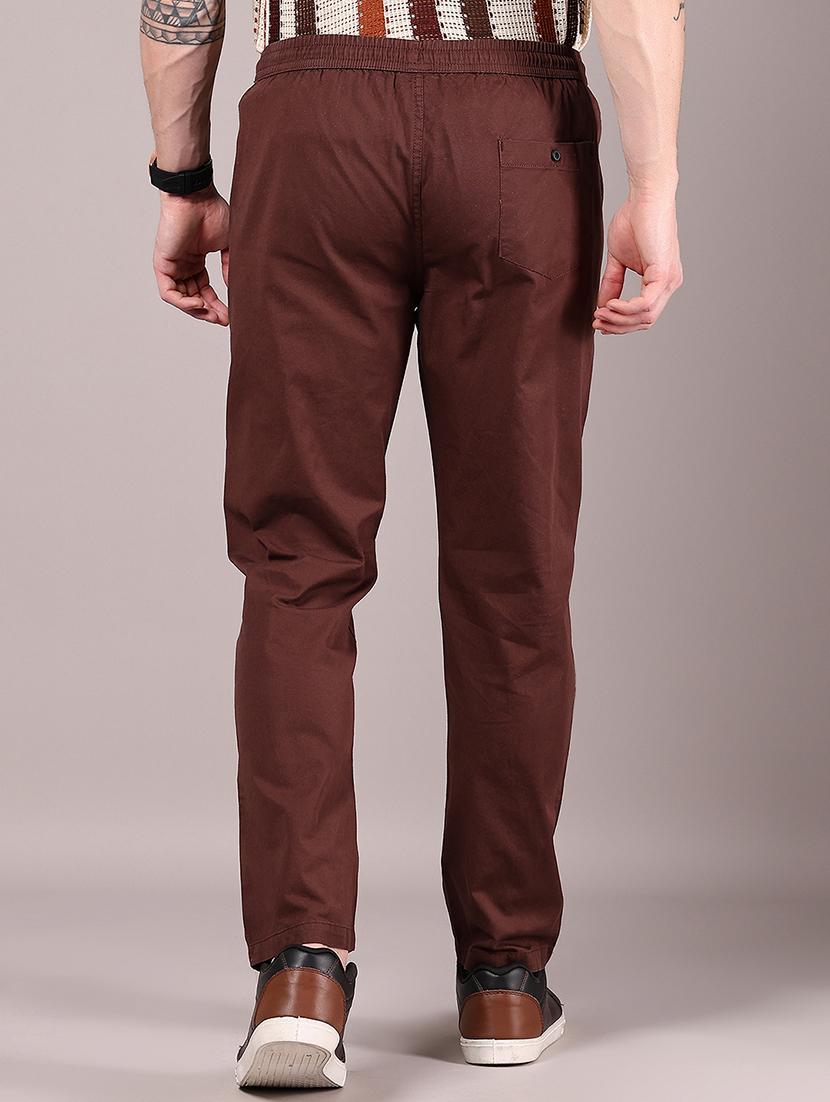 men solid mid rise casual trouser - 21923722 - Standard Image - 3