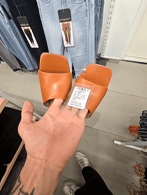 tan pu (polyurethane) flip flops - 21923766 -  Standard Image - 0