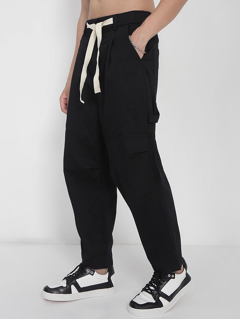 men solid mid rise regular fit casual trouser - 21923896 - Standard Image - 3