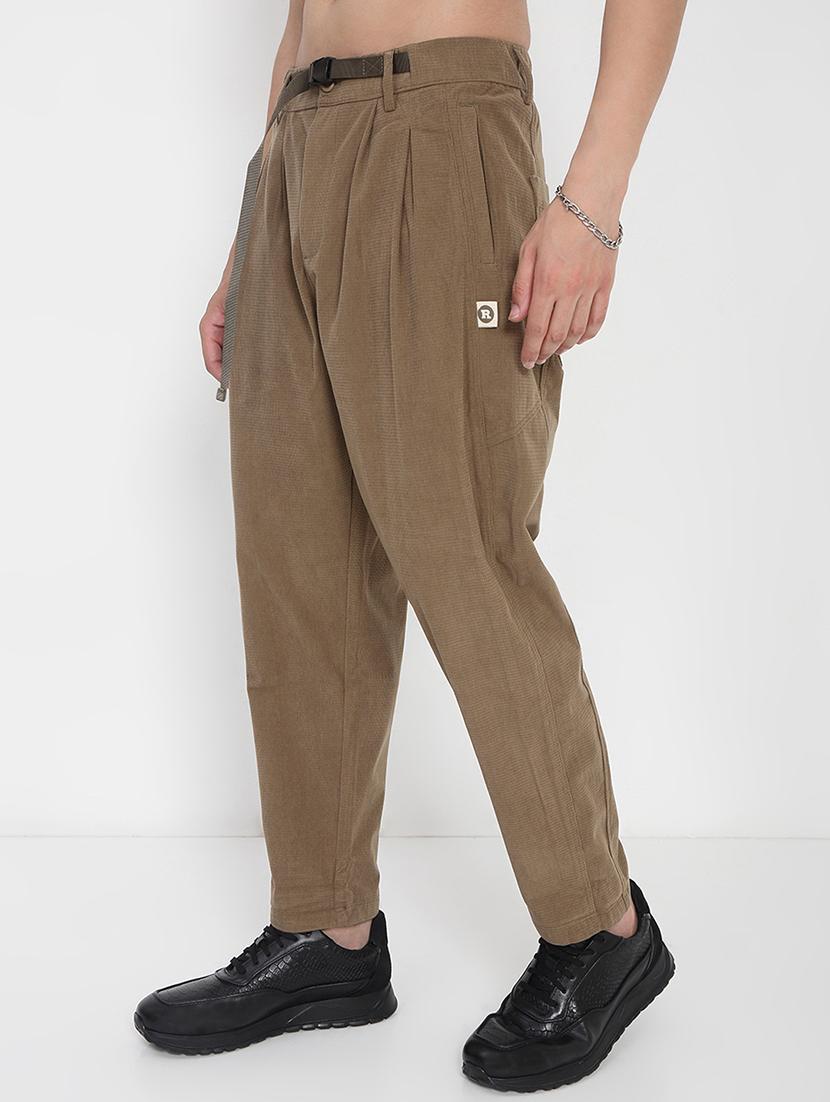 men solid mid rise regular fit casual trouser - 21923897 - Standard Image - 3
