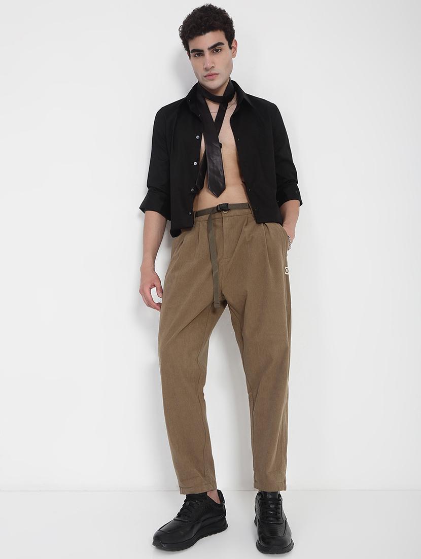 men solid mid rise regular fit casual trouser - 21923897 - Standard Image - 5