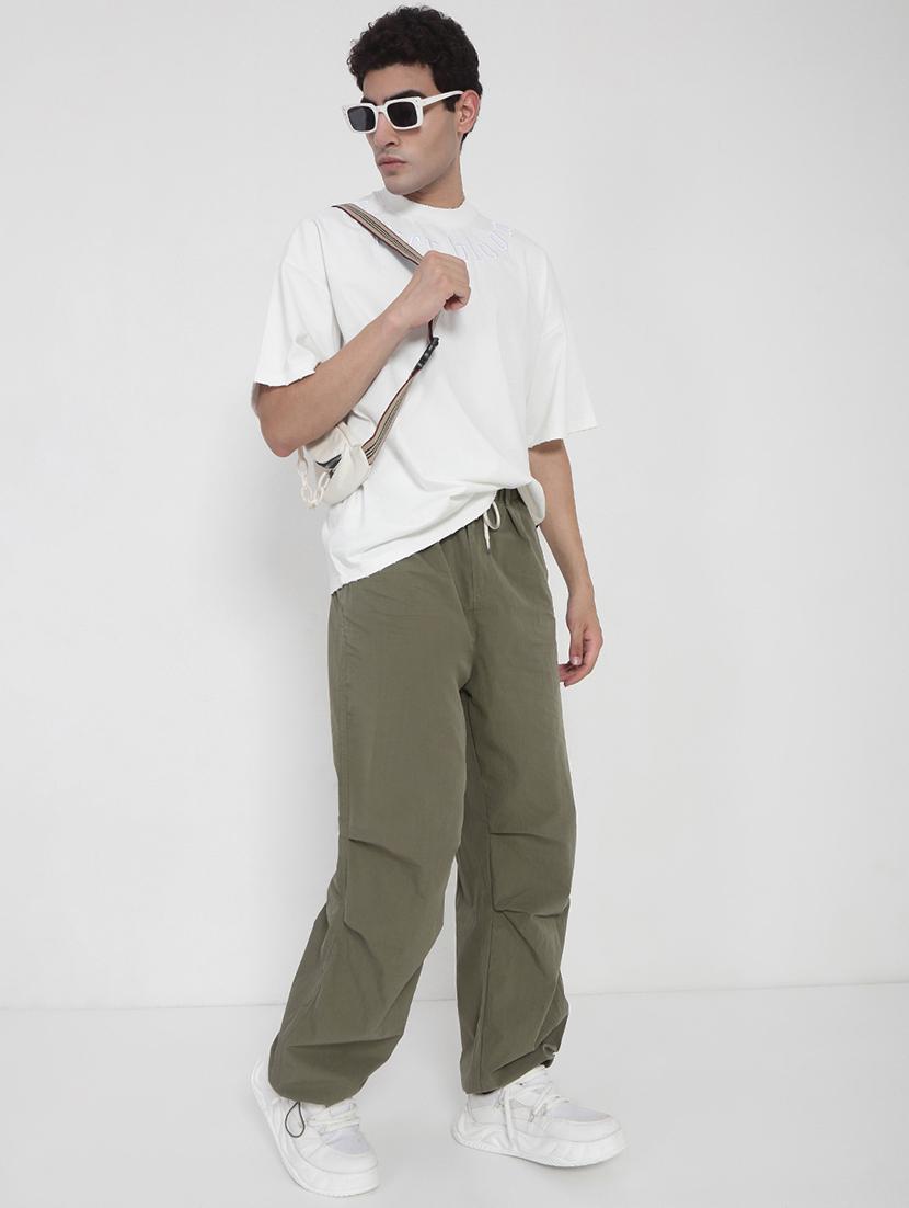 men solid mid rise parachute trouser - 21923900 - Standard Image - 5