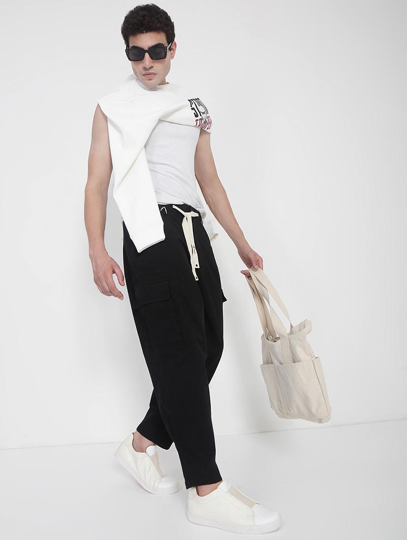 men solid mid rise flat front casual trouser - 21923905 - Standard Image - 5