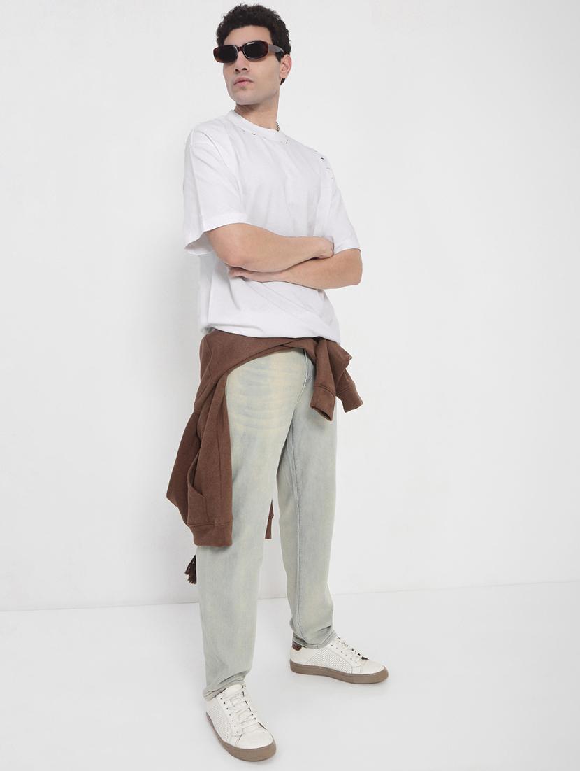 men solid short sleeves oversized t-shirt - 21923923 - Standard Image - 5
