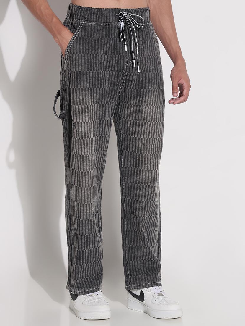 men checkered mid rise full length casual trouser - 21923935 - Standard Image - 3