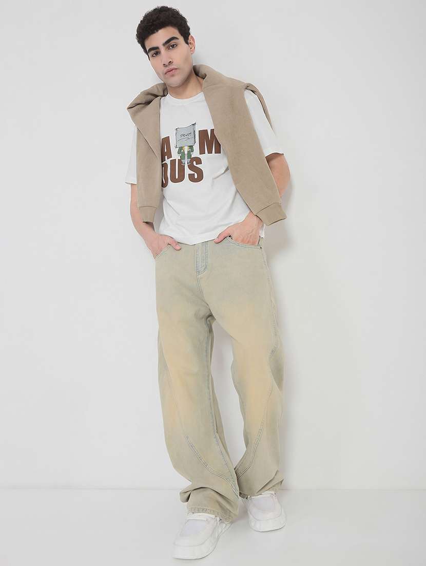 men solid mid rise baggy jean - 21923946 - Standard Image - 5