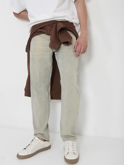 men solid mid rise straight fit jean - 21923947 - Standard Image - 0
