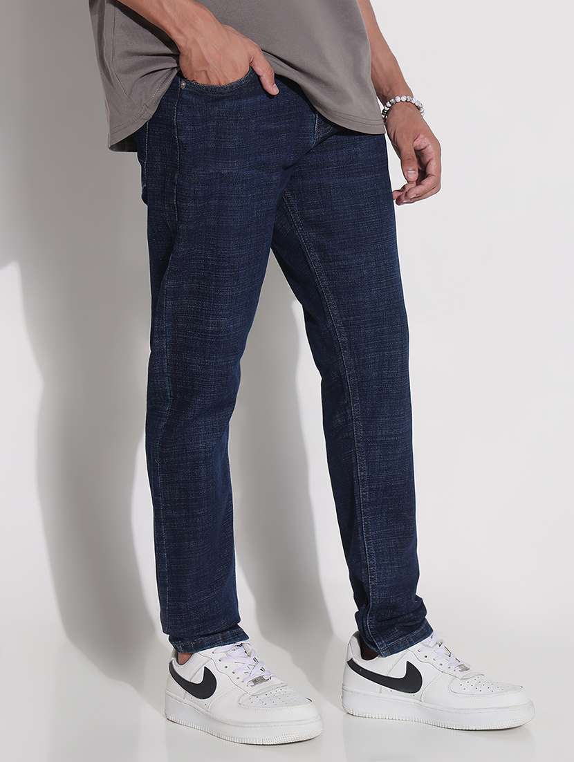 men solid mid rise slim fit jean