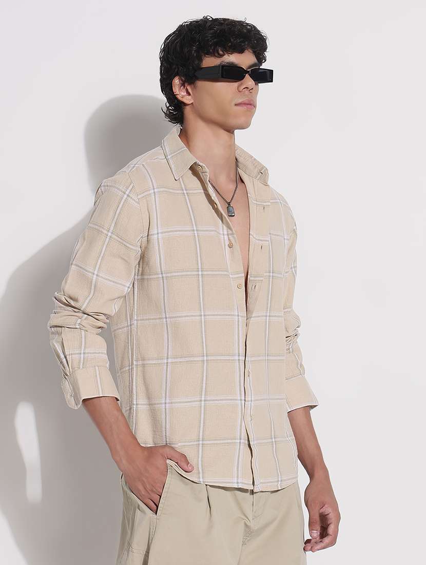 men checkered long sleeve regular fit casual shirt - 21923968 -  Standard Image - 3