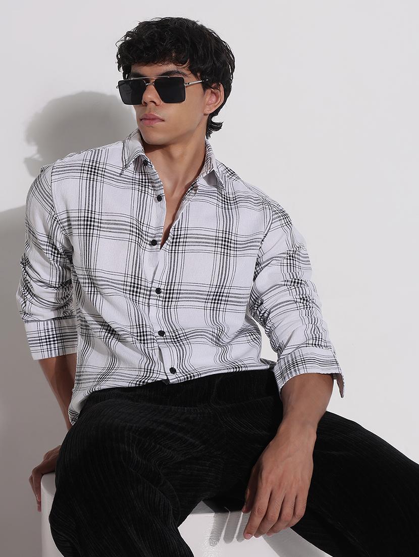 men checkered long sleeve regular fit casual shirt - 21923969 - Zoom Image - 0