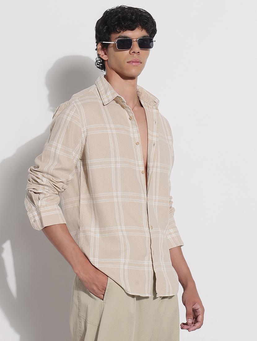 men checkered long sleeve regular fit casual shirt - 21923970 - Standard Image - 3