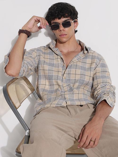 men checkered long sleeve regular fit casual shirt - 21923974 - Standard Image - 0