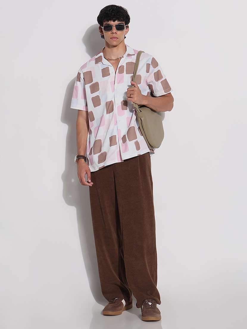 men printed cuban collar short sleeve loose fit shirt - 21923978 -  Standard Image - 5