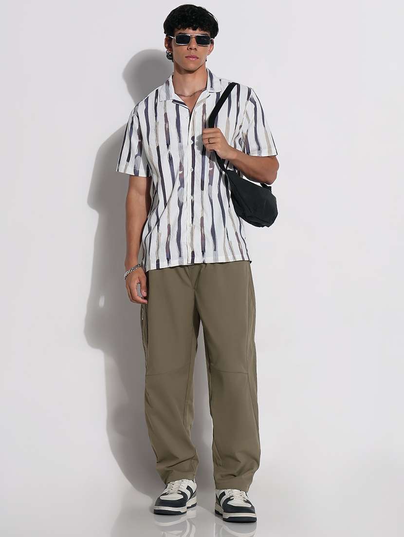 men printed cuban collar short sleeve loose fit shirt - 21923981 -  Standard Image - 5