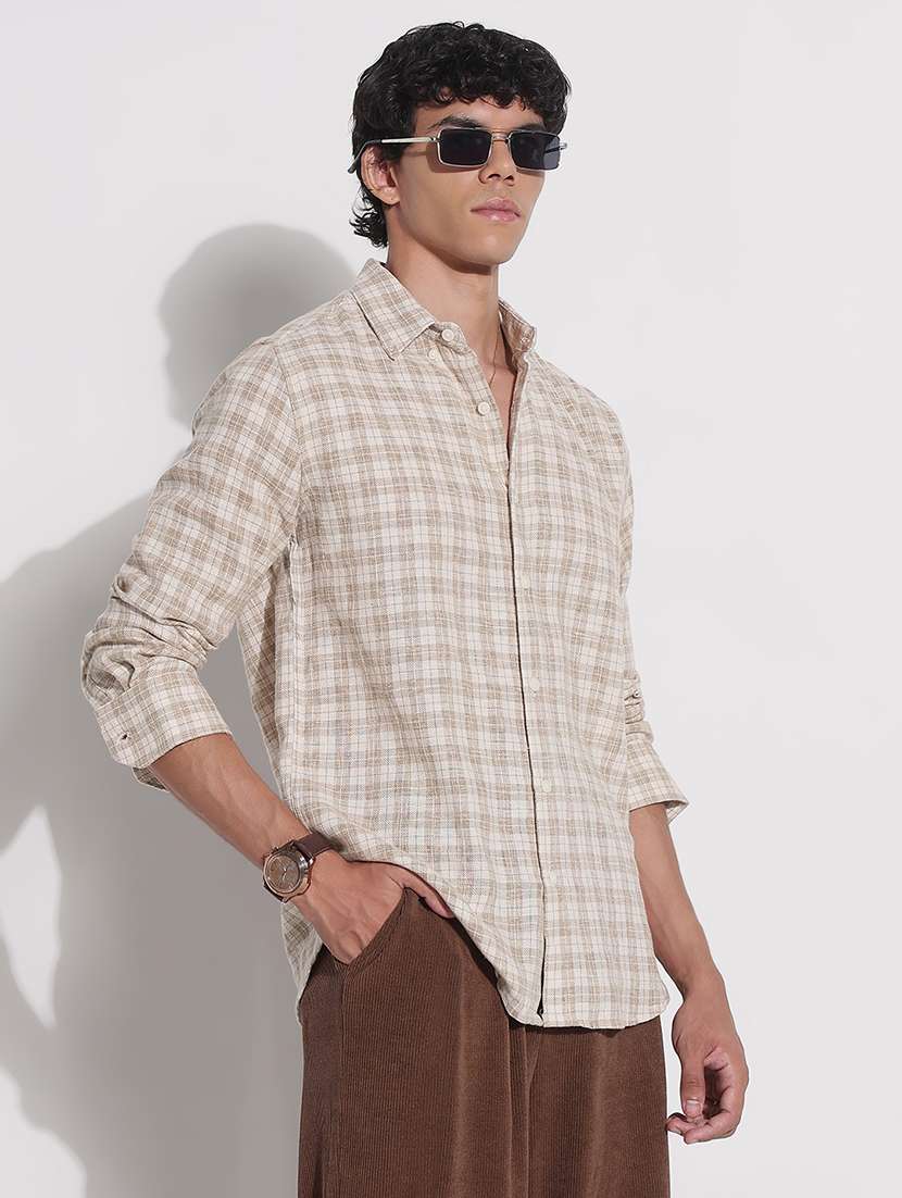 men checkered long sleeve regular fit casual shirt - 21923988 -  Standard Image - 3