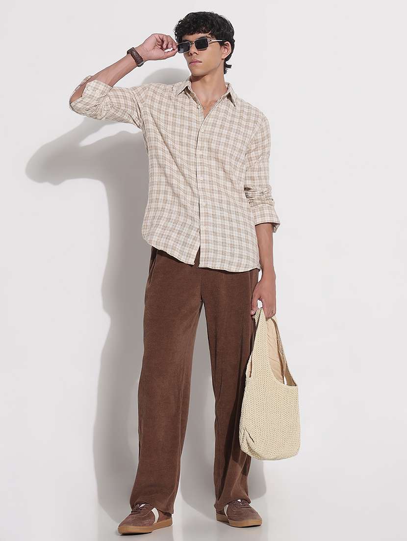 men checkered long sleeve regular fit casual shirt - 21923988 -  Standard Image - 5