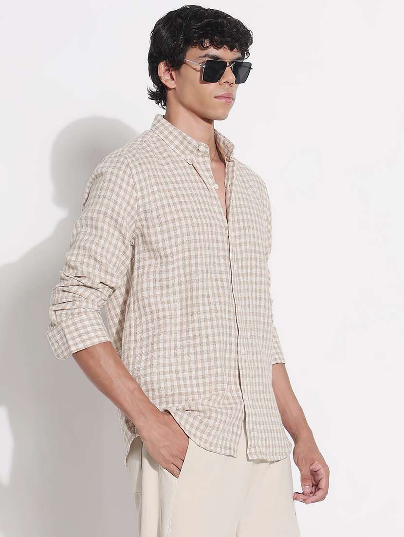 men checkered long sleeve regular fit casual shirt - 21923992 -  Standard Image - 3