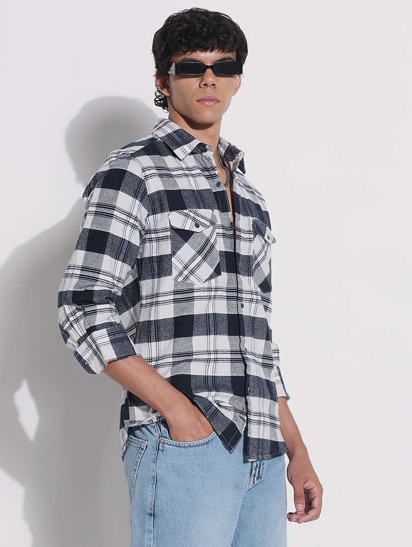 men checkered long sleeve regular fit casual shirt - 21923995 -  Standard Image - 3