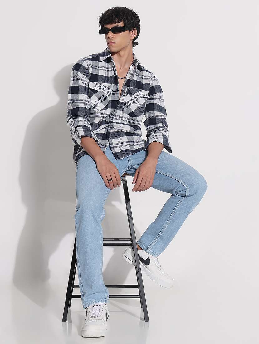 men checkered long sleeve regular fit casual shirt - 21923995 -  Standard Image - 5