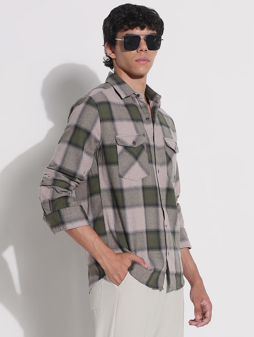 men checkered long sleeve regular fit casual shirt - 21923997 - Standard Image - 3