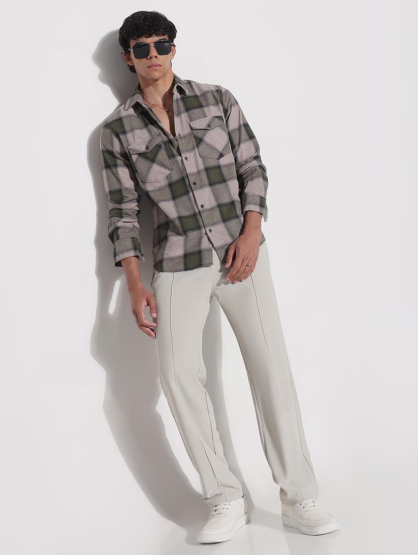 men checkered long sleeve regular fit casual shirt - 21923997 - Standard Image - 5