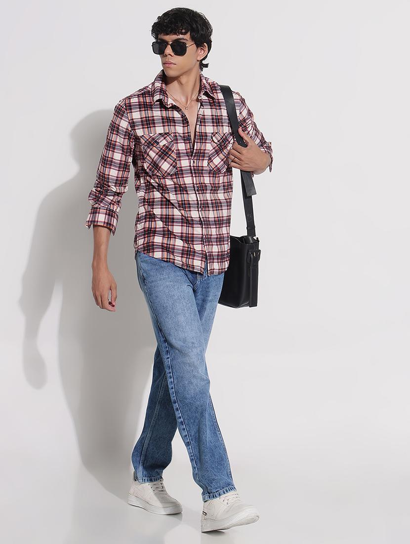 men checkered long sleeve regular fit casual shirt - 21923998 - Standard Image - 5
