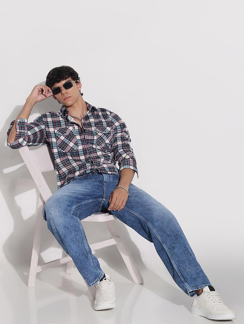 men checkered long sleeve regular fit casual shirt - 21923999 - Standard Image - 5