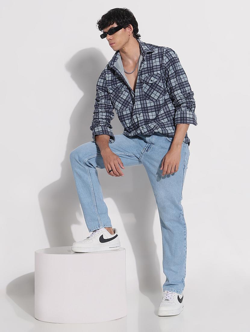 men checkered long sleeve regular fit casual shirt - 21924000 - Standard Image - 5