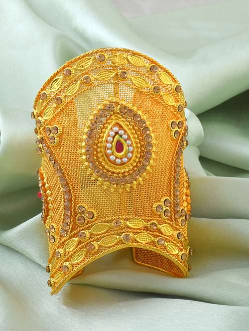 brass gold plated arm cuff traditional jewellery women - 21924027 -  Standard Image - 0