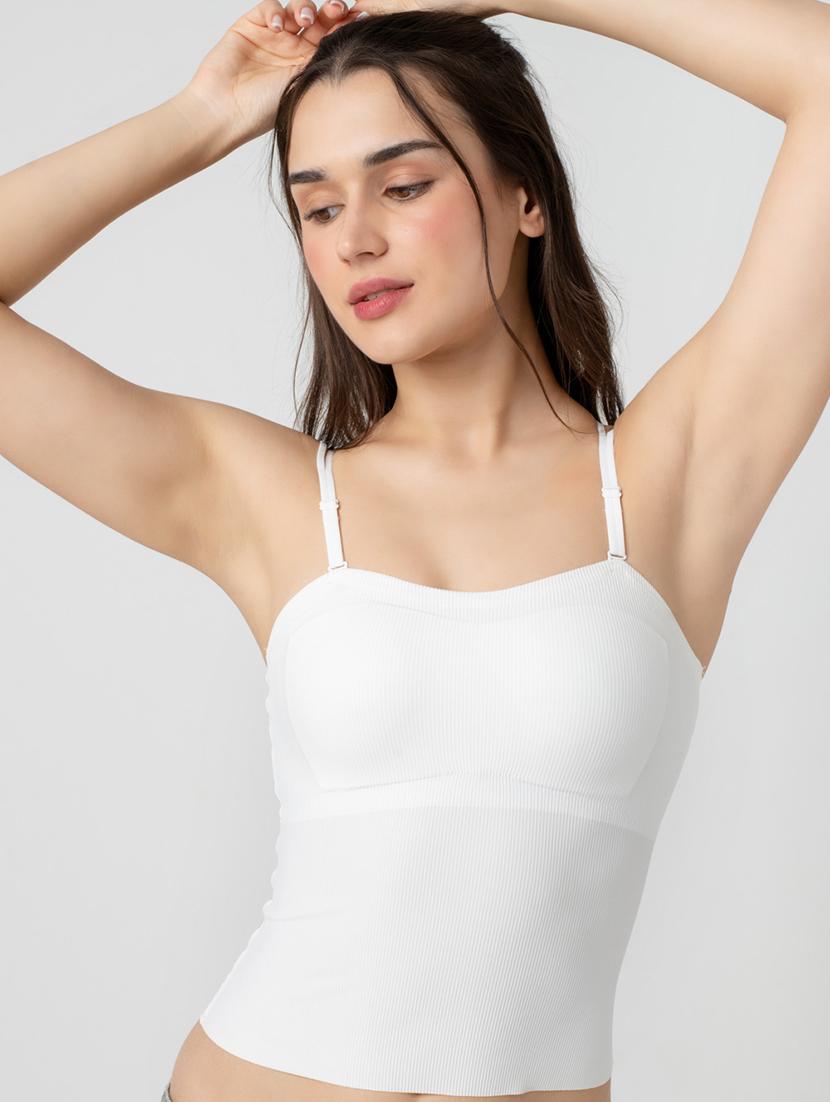 women solid shoulder strap tank top - 21924030 -  Zoom Image - 0