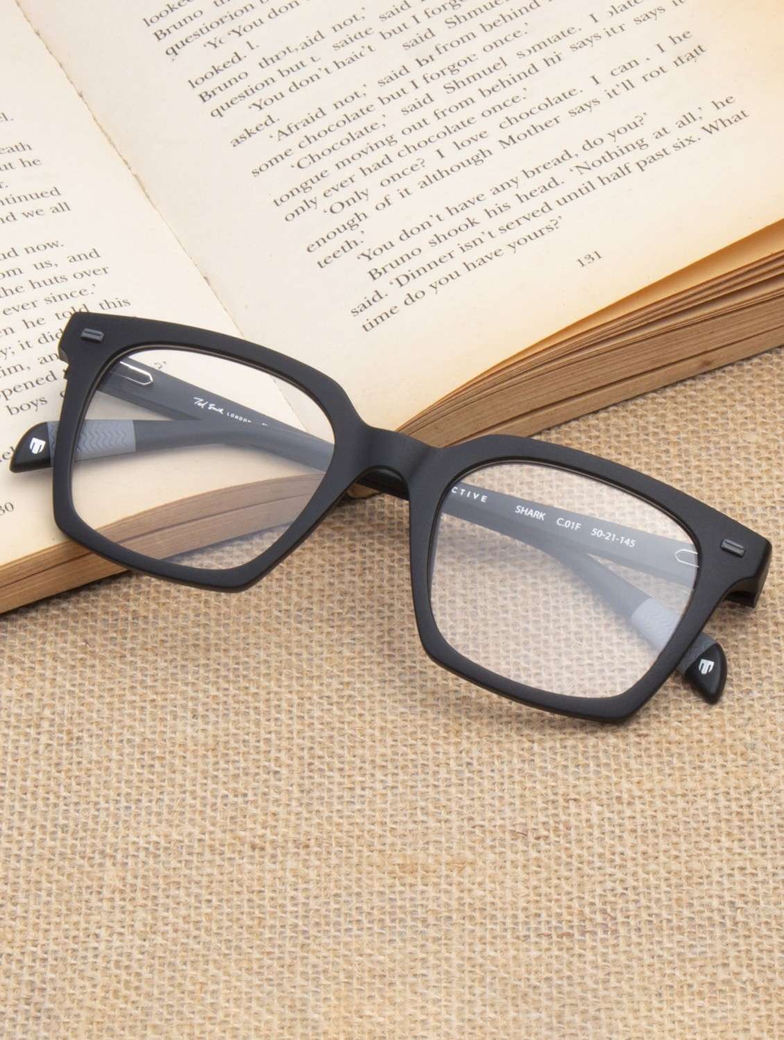 ted smith black square tr90 frames for unisex