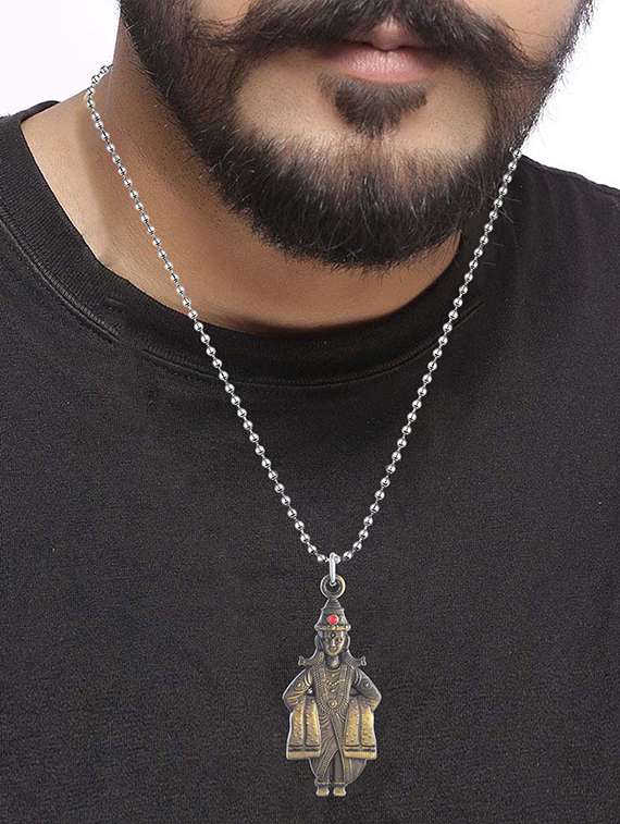 brass antique gold murugan ayappa pendant - 21924353 - Standard Image - 3