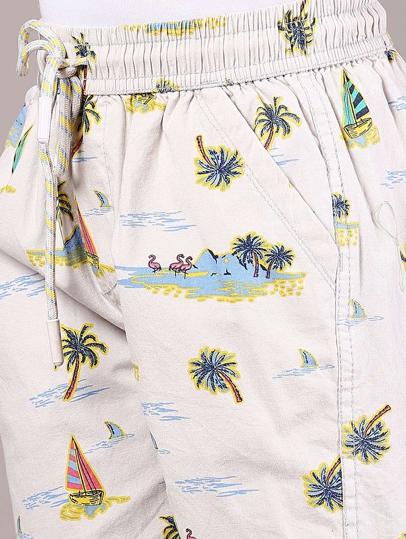 boys printed mid rise regular fit shorts - 21924448 - Standard Image - 5