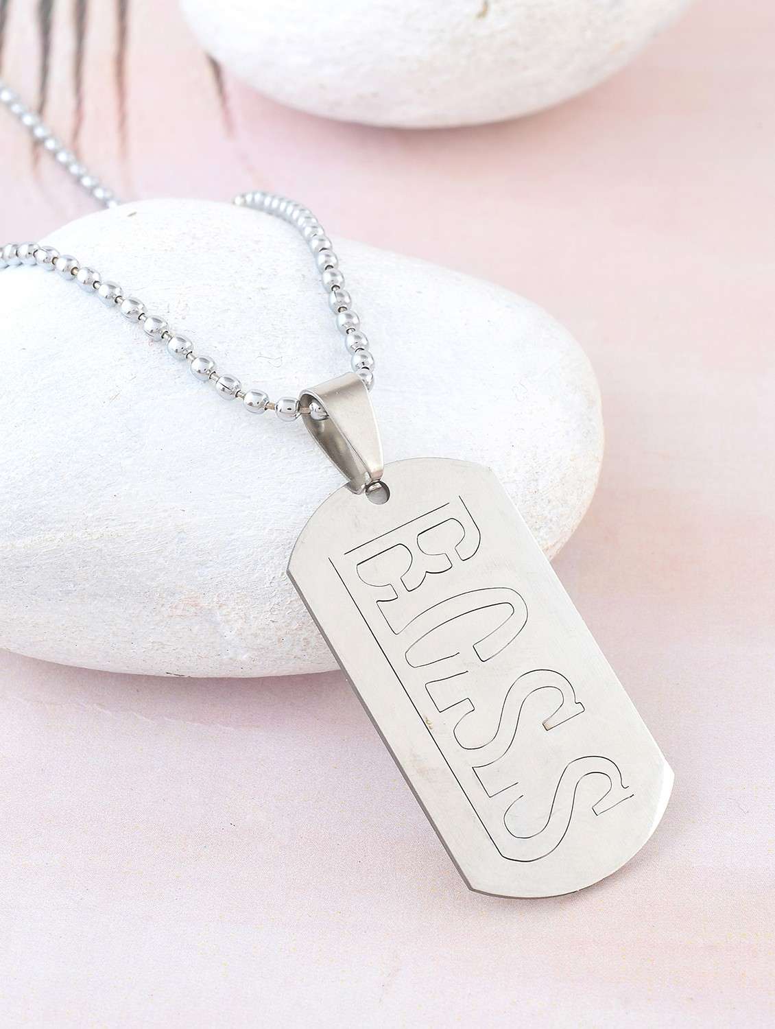 stainless steel boss cut out pendant