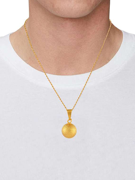 brass buff gold finish ball shaped pendant - 21924464 -  Standard Image - 3
