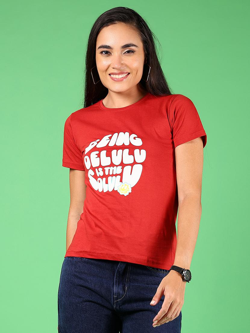 women typographic short sleeve t-shirt - 21924528 -  Zoom Image - 0