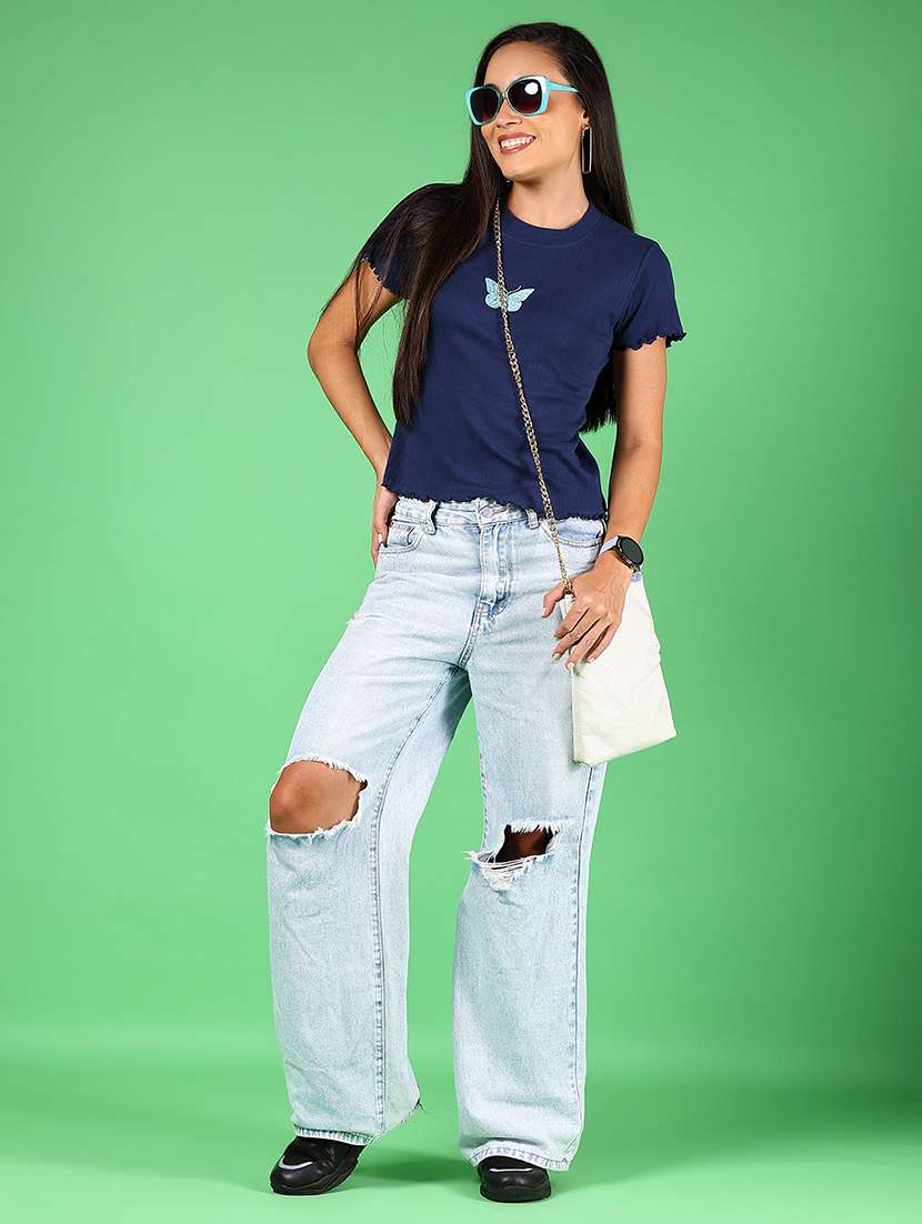 women embroidered short sleeves top - 21924533 - Standard Image - 3