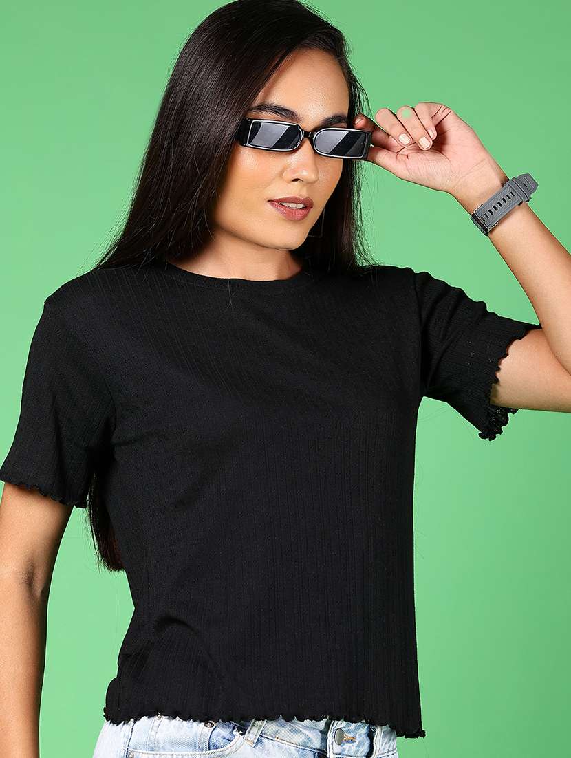 women solid short sleeves top - 21924534 - Zoom Image - 0