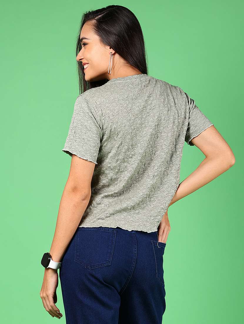 women self designed short sleeves top - 21924536 - Standard Image - 3