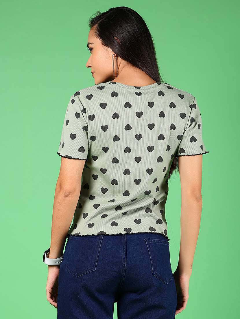 women printed short sleeves regular top - 21924553 - Standard Image - 3