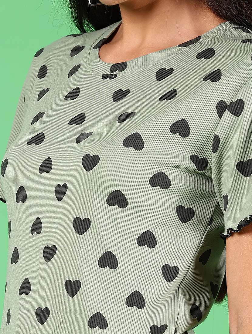 women printed short sleeves regular top - 21924553 - Standard Image - 5